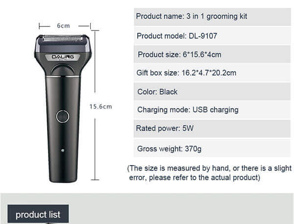 Daling 3in1 Professional Rechargeable Shaver(Imported)
