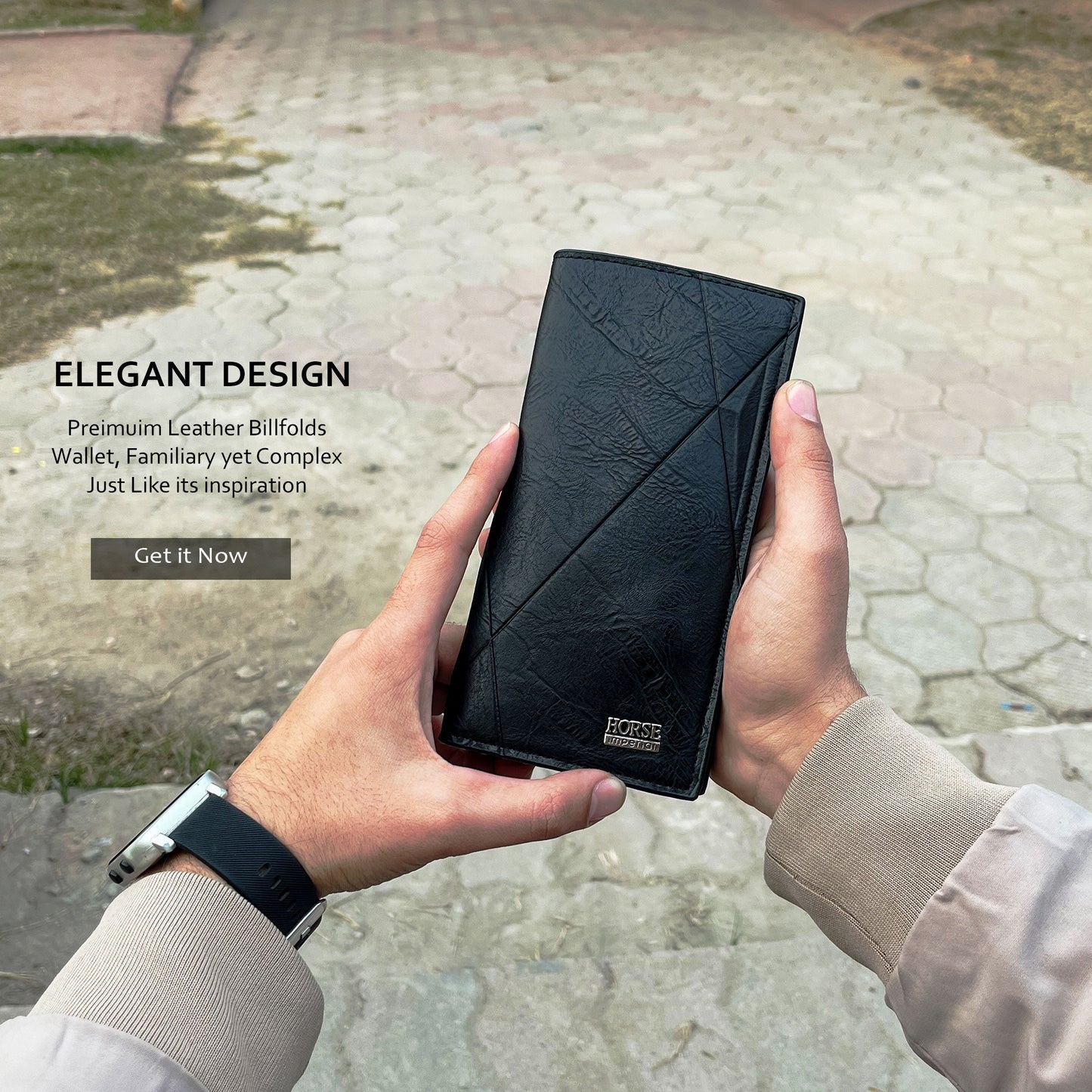 New Imported Long Leather Trifold Wallet For Cash & Cards