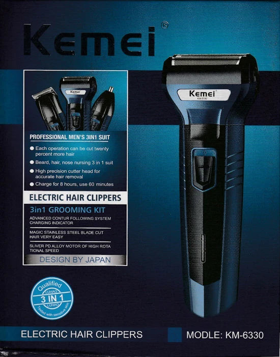 Professional Kemei 3 In 1 (Rechargeable Shaver)