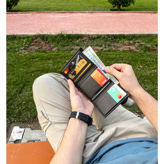 Balebaily Classic Leather Trifold Wallet